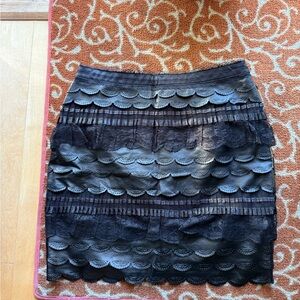 Endless rose Black leather and Lace Skirt